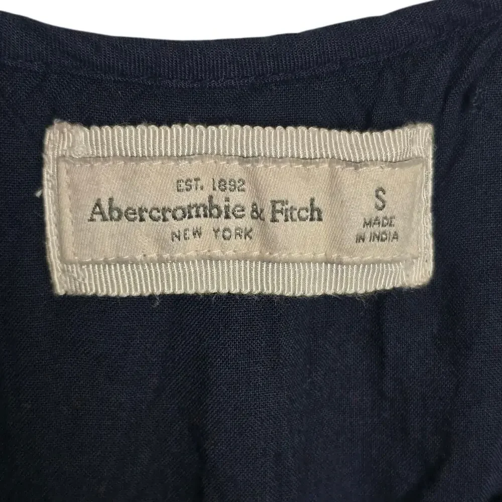 Abercrombie & Fitch Navy Blue Lace Cami Maxi Dress Size S Retro Boho Fairy